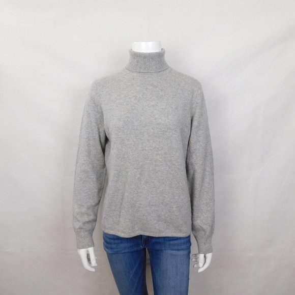 Ann Taylor Gray Cashmere Sweater Turtleneck L - Picture 1 of 5